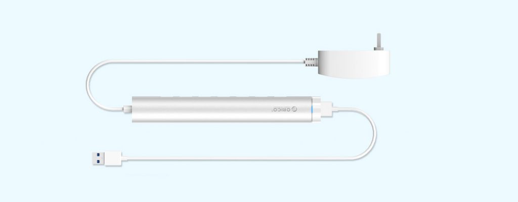 هاب 7 پورت USB 3.0 مدادی با آداپتور